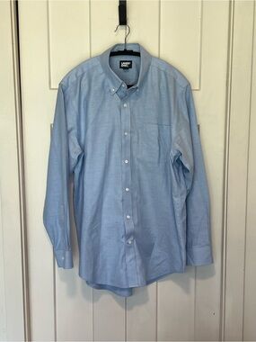 Lands' End Supima No Iron Oxford Light Blue Button-Down Dress Shirt Sz 16-34 NWT